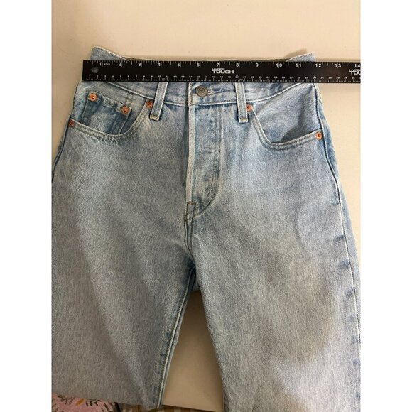Levi's Light Wash 501 Jeans W23 L28 Skinny Jeans Western Cowgirl - Picture 6 of 10